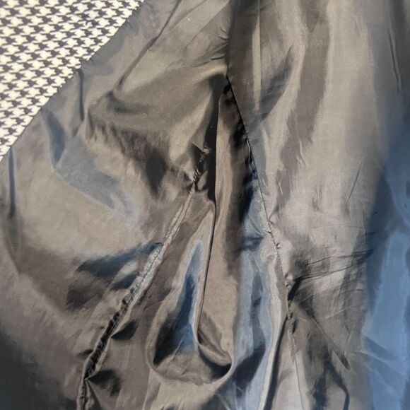 Anne Klein Houndstooth Open Front Gold Button Lined Blazer Jacket Size XL - Picture 5 of 9